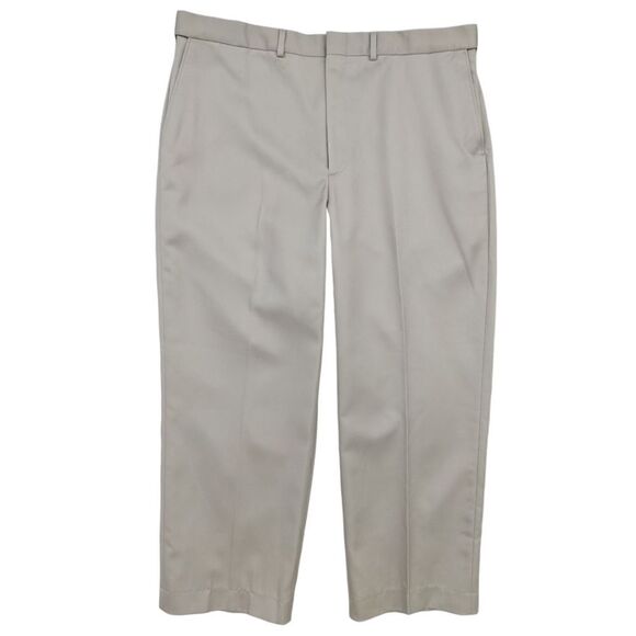 Lands' End Plain Front Traditional Fit Khaki Pants 100% Cotton Men's Size 40 NWT - Picture 2 of 7